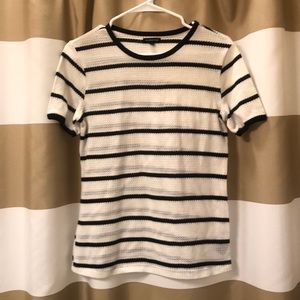 Who What Wear Striped Short Sleeve